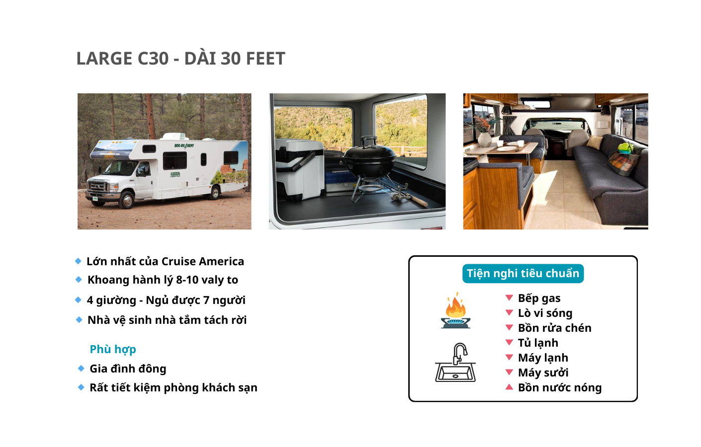 gia thue xe rv o my cruise america c19 c30