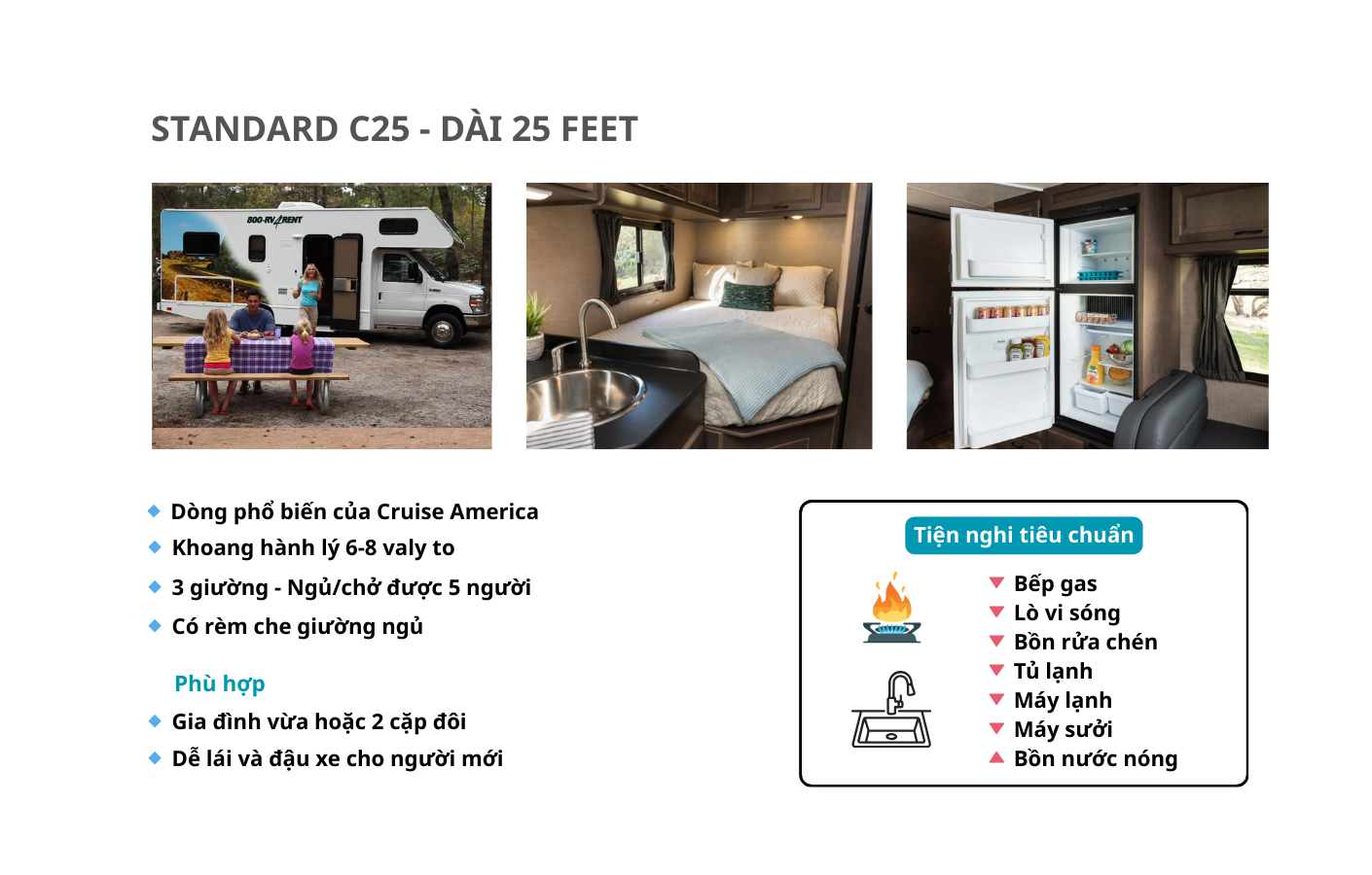 gia thue xe rv o my cruise america c25